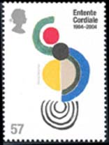 'Coccinelle' by Sonia Delaunay on 57p stamp celebrating the centenary of the Entente Cordiale