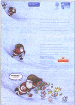 Christmas 2004 air letter showing illustration by Raymond Briggs