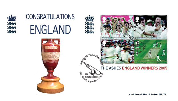 Norvic Philatelics exclusive Ashes first day cover by kind permission of the MCC and the ECB