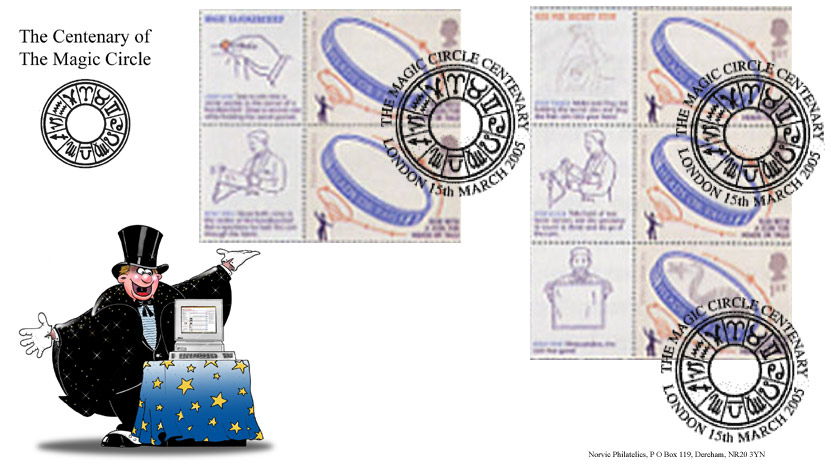 Norvic Philatelics fdc of Magic Circle Smilers stamps 15 March 2005