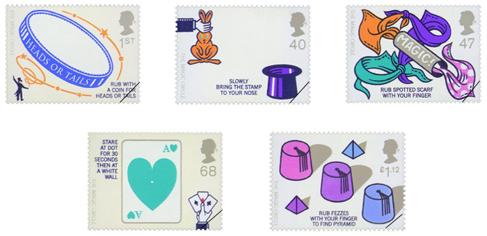 set of 5 stamps commemorating the Magic Circle Centenary
