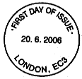 Official London EC3 non-pictorial postmark for Architecture stamps 20 June 2006.