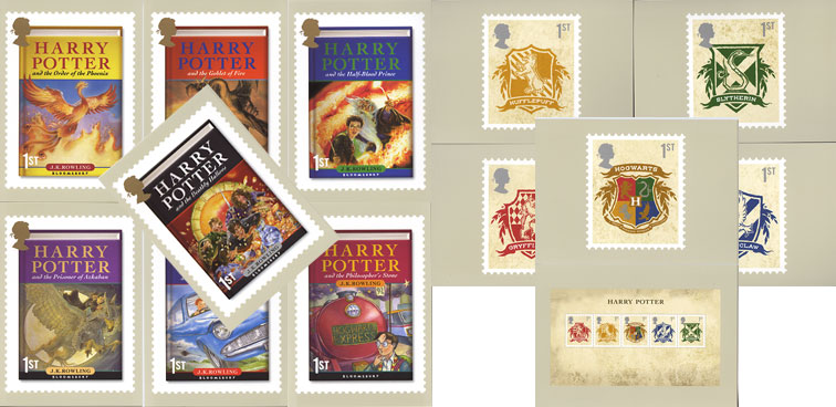 HARRY POTTER on British stamps - the prefect Christmas Present - from  Norvic Philatelics.