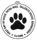 Official Bureau first day of issue postmark for working dogs stamp issue 5 February 2008.