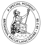 postmark illustrated with statue of Britannia.