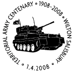 postmark showing military fighting vehicle believed to be FV430.