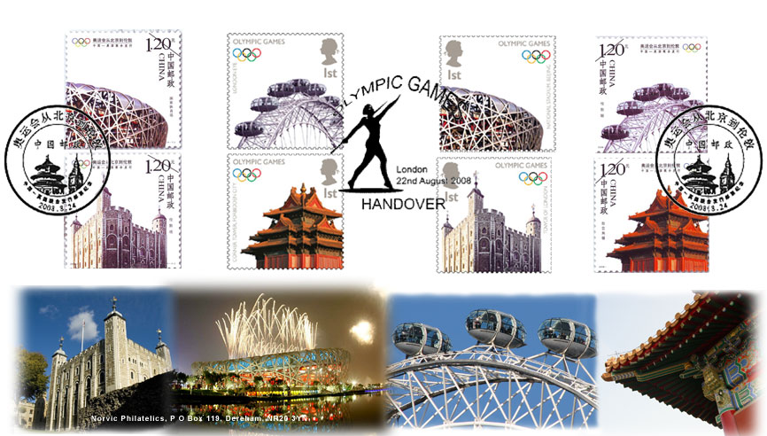 Norvic first day cover for Olympic Handover MS.
