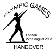 postmark showing javelin thrower.