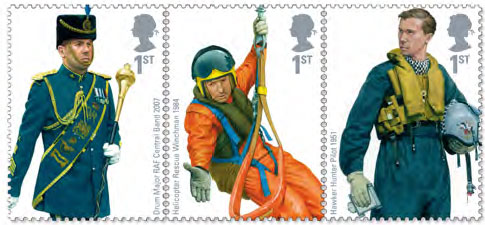 3 x 1st class British stamps showing RAF Uniforms, issued 18 September 2008.