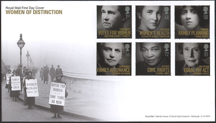 Women of Distinction first day cover.