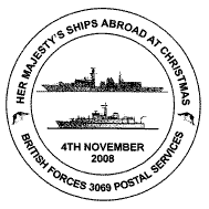postmark showing two warships.