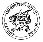 Postmark showing Welsh dragon.