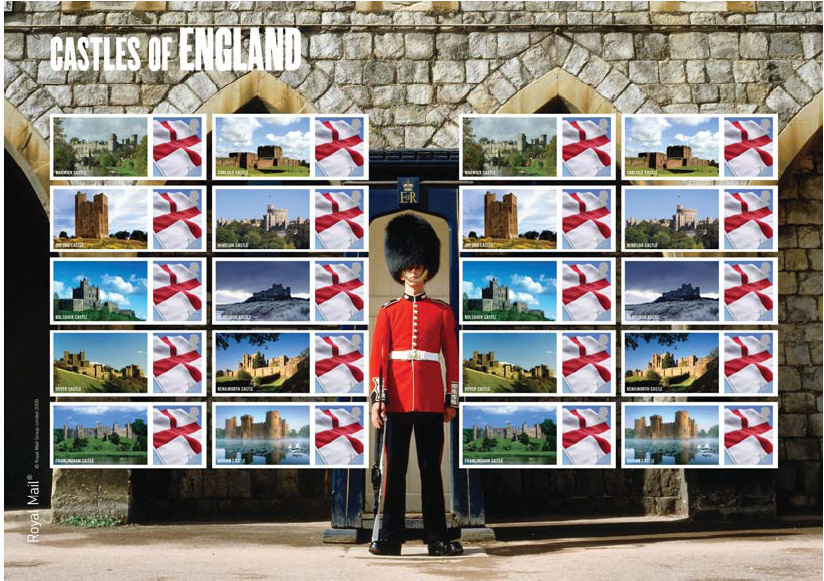 England Castles Smilers sheet of stamps - official image awaited.