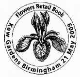 postmark illustrated with an iris flower.
