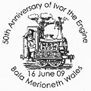 postmark showing "Ivor The Engine" with dragon on smokestack.