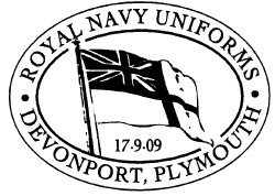Postmark showing white ensign.