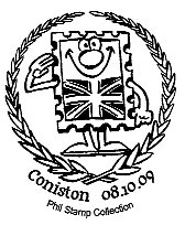 postmark illustrated with 'Phil Stamp' & union flag.
