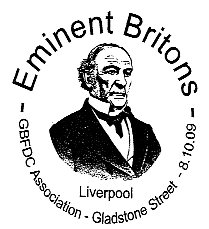 postmark illustrated with portrait of William Gladstone.