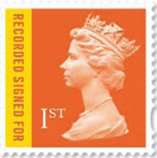 New Machin definitive stamps for 1srt class recorded service.