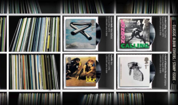 Prestige stamp book pane 2 featuring Classic British Album Covers.