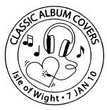 Isle of Wight Postmark showing headphones and heart.