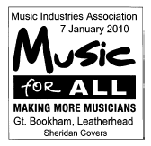 Leatherhead postmark with Music for All logo.