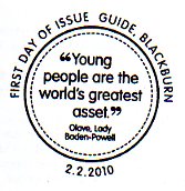 Guide, Blackburn, Postmark with text as below.