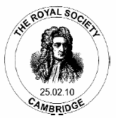 postmark showing portait of Sir Isaac Newton.