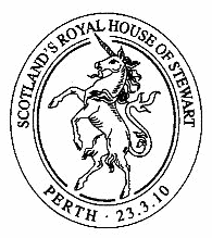 postmark illustrated with heraldic unicorn.