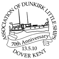 postmark illustrated with Dunkirk Little Ship.