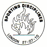 Postmark showing Olympic flame.