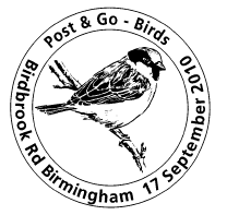 postmark showing House Sparrow.