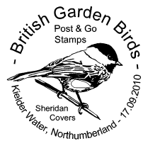 postmark showing great tit, or blue tit.