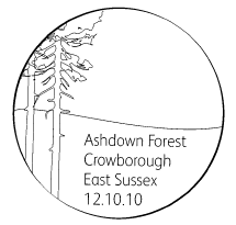 Postmark showing a tree,