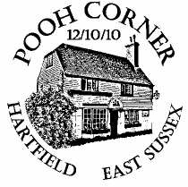 Postmark showing the House at Pooh Corner.