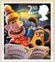 Wallace and Gromit 2010 Christmas Stamp 2nd.