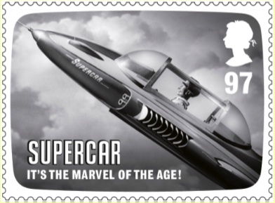 Stamp showing Gerry Anderson tv show Supercar.