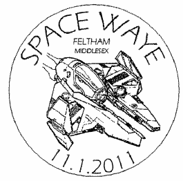 postmark showing a space station.