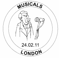 Postmark showing singer and mike.