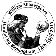 postmark showing scene from Hamlet.