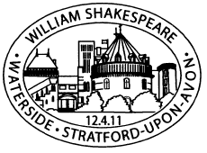 postmark showing Shakespeare Memorial Theatre.