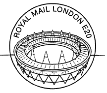 Postmark showing Wembley Stadium.