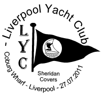 Postmark showing Liverpool yacht club pennant.