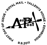 postmark illustrated aerial post logo.