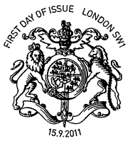 Postmark showing coat of arms of House of Hanover.