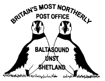 Baltasound Postmark showing pair of puffins.