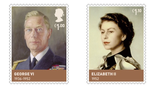 Two of 6 stamps in the House of Windsor set.