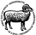 Official Sheepdrove FD postmark for sheep faststamps.
