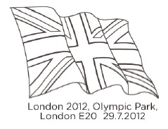First day postmark illustrated with Union Flag.