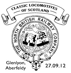 Postmark showing badge of North British Railway Company.